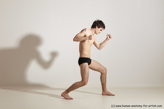 Underwear Martial art Man White Standing poses - ALL Slim Short Brown Standing poses - simple Dynamic poses Academic