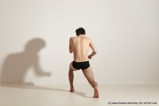 Underwear Martial art Man White Standing poses - ALL Slim Short Brown Standing poses - simple Dynamic poses Academic