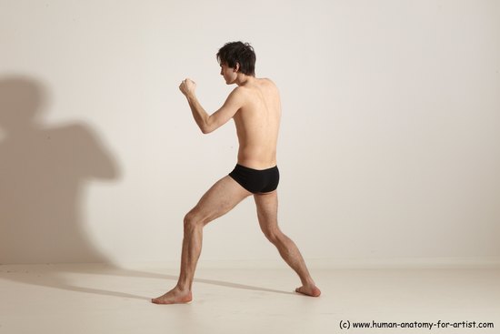 Underwear Martial art Man White Standing poses - ALL Slim Short Brown Standing poses - simple Dynamic poses Academic