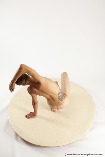 Nude Man White Standing poses - ALL Slim Short Brown Standing poses - knee-bend Multi angles poses Realistic