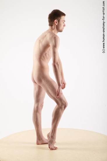 Nude Man White Standing poses - ALL Slim Short Brown Standing poses - simple Realistic