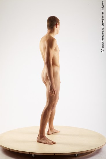 Nude Man White Standing poses - ALL Slim Short Brown Standing poses - simple Realistic