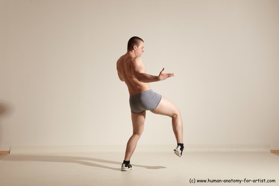 Underwear Martial art Man White Standing poses - ALL Slim Short Brown Standing poses - simple Dynamic poses Academic