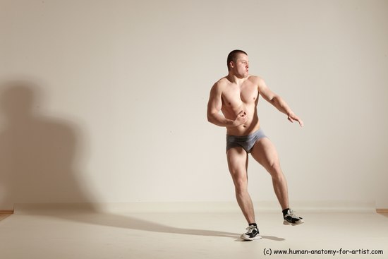 Underwear Martial art Man White Standing poses - ALL Slim Short Brown Standing poses - simple Dynamic poses Academic