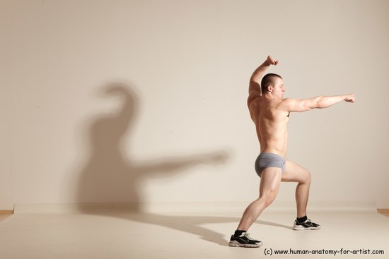 Underwear Martial art Man White Standing poses - ALL Slim Short Brown Standing poses - simple Dynamic poses Academic