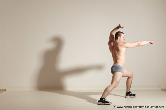 Underwear Martial art Man White Standing poses - ALL Slim Short Brown Standing poses - simple Dynamic poses Academic