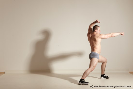 Underwear Martial art Man White Standing poses - ALL Slim Short Brown Standing poses - simple Dynamic poses Academic