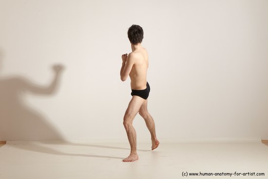 Underwear Martial art Man White Standing poses - ALL Slim Short Brown Standing poses - simple Dynamic poses Academic