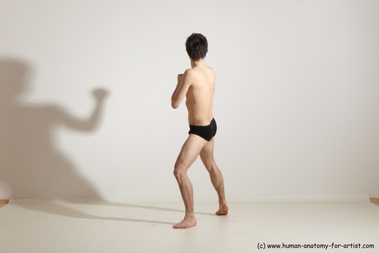 Underwear Martial art Man White Standing poses - ALL Slim Short Brown Standing poses - simple Dynamic poses Academic