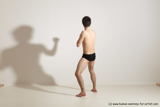 Underwear Martial art Man White Standing poses - ALL Slim Short Brown Standing poses - simple Dynamic poses Academic