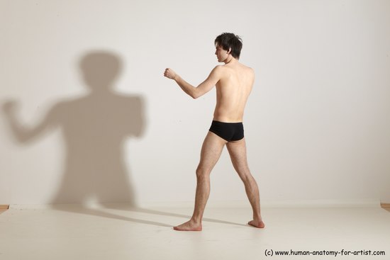 Underwear Martial art Man White Standing poses - ALL Slim Short Brown Standing poses - simple Dynamic poses Academic