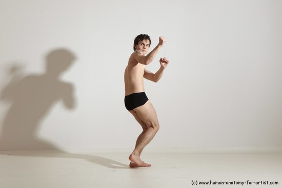 Underwear Martial art Man White Standing poses - ALL Slim Short Brown Standing poses - simple Dynamic poses Academic