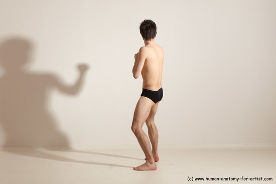 Underwear Martial art Man White Standing poses - ALL Slim Short Brown Standing poses - simple Dynamic poses Academic