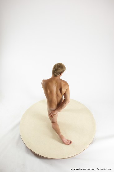 Nude Man White Kneeling poses - ALL Athletic Short Brown Kneeling poses - on one knee Multi angles poses Realistic