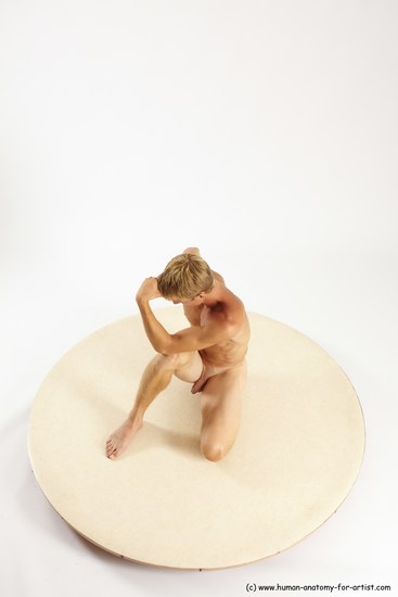 Nude Man White Sitting poses - simple Athletic Short Brown Sitting poses - ALL Multi angles poses Realistic