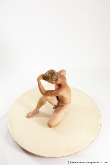 Nude Man White Sitting poses - simple Athletic Short Brown Sitting poses - ALL Multi angles poses Realistic