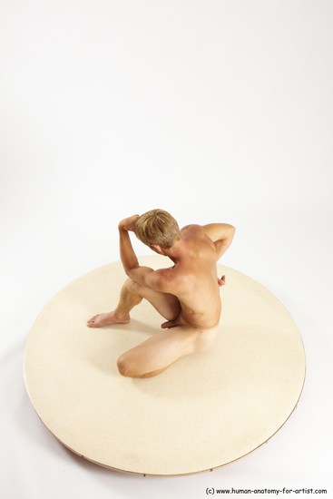 Nude Man White Sitting poses - simple Athletic Short Brown Sitting poses - ALL Multi angles poses Realistic