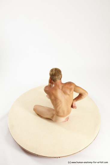 Nude Man White Sitting poses - simple Athletic Short Brown Sitting poses - ALL Multi angles poses Realistic