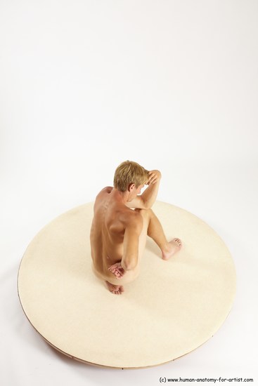 Nude Man White Sitting poses - simple Athletic Short Brown Sitting poses - ALL Multi angles poses Realistic