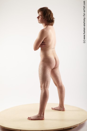 Nude Man White Standing poses - ALL Slim Medium Brown Standing poses - simple Realistic