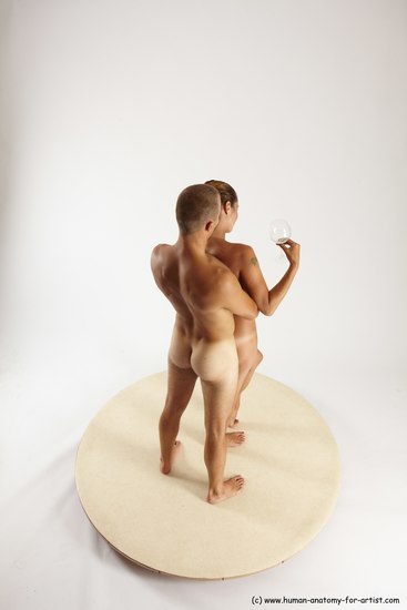 Nude Man White Standing poses - ALL Slim Short Brown Multi angles poses Realistic