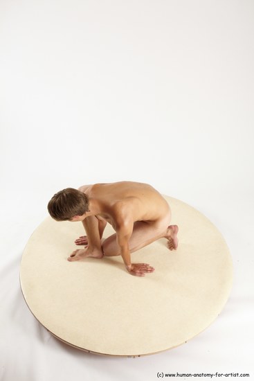 Nude Man White Sitting poses - simple Slim Short Brown Sitting poses - ALL Multi angles poses Realistic