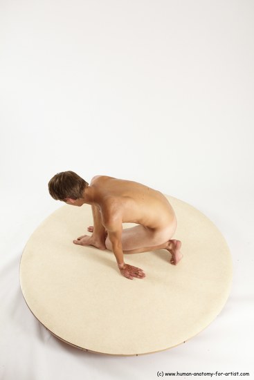 Nude Man White Sitting poses - simple Slim Short Brown Sitting poses - ALL Multi angles poses Realistic