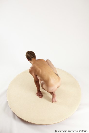 Nude Man White Sitting poses - simple Slim Short Brown Sitting poses - ALL Multi angles poses Realistic