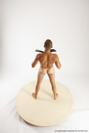 Nude Fighting with knife Man White Standing poses - ALL Slim Short Brown Standing poses - simple Multi angles poses Realistic