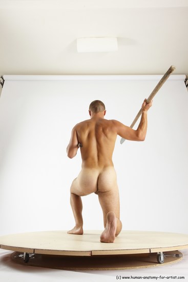 Nude Fighting with axe Man White Standing poses - ALL Slim Short Brown Standing poses - simple Multi angles poses Realistic