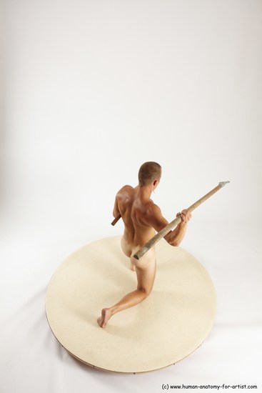 Nude Fighting with axe Man White Standing poses - ALL Slim Short Brown Standing poses - simple Multi angles poses Realistic