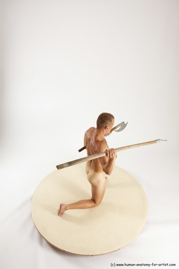 Nude Fighting with axe Man White Standing poses - ALL Slim Short Brown Standing poses - simple Multi angles poses Realistic