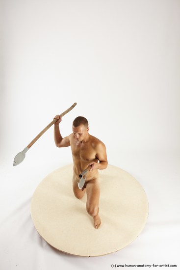 Nude Fighting with axe Man White Standing poses - ALL Slim Short Brown Standing poses - simple Multi angles poses Realistic