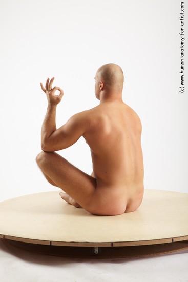 Nude Man White Standing poses - ALL Slim Bald Standing poses - simple Realistic