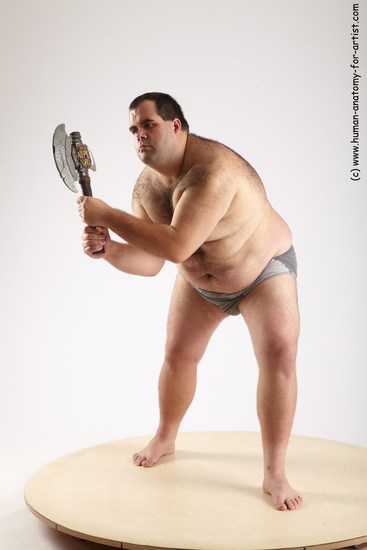 Underwear Fighting with axe Man White Standing poses - ALL Overweight Short Standing poses - bend over Black Academic