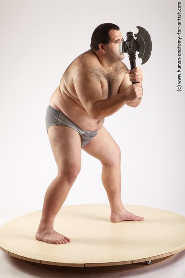 Underwear Fighting with axe Man White Standing poses - ALL Overweight Short Standing poses - bend over Black Academic