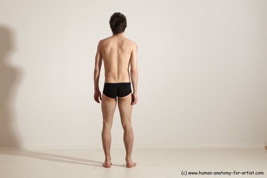 Underwear Gymnastic poses Man White Moving poses Slim Short Brown Dynamic poses Academic