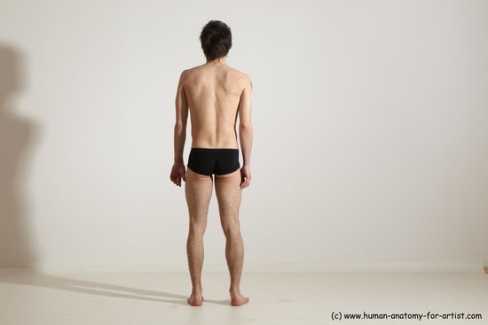 Underwear Gymnastic poses Man White Moving poses Slim Short Brown Dynamic poses Academic