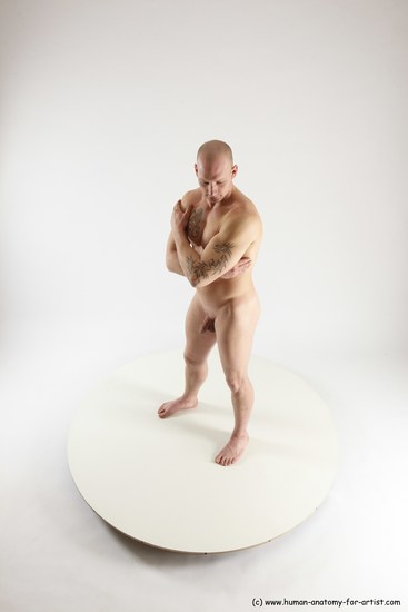 Man White Standing poses - ALL Slim Bald Standing poses - simple Multi angles poses Academic