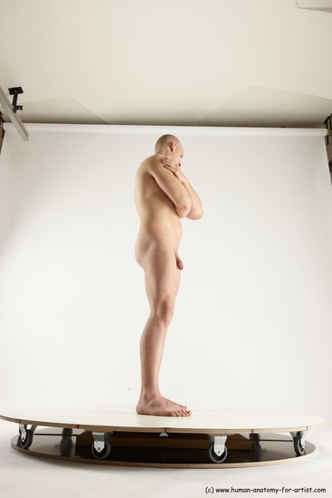 Man White Standing poses - ALL Slim Bald Standing poses - simple Multi angles poses Academic