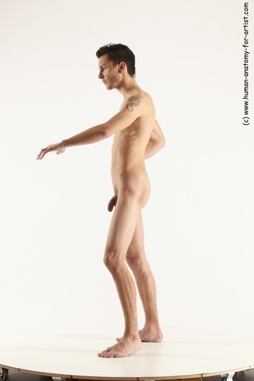 Nude Man White Standing poses - ALL Athletic Short Brown Standing poses - simple Multi angles poses Realistic