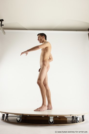 Nude Man White Standing poses - ALL Athletic Short Brown Standing poses - simple Multi angles poses Realistic