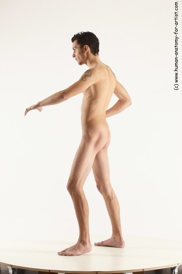 Nude Man White Standing poses - ALL Athletic Short Brown Standing poses - simple Multi angles poses Realistic