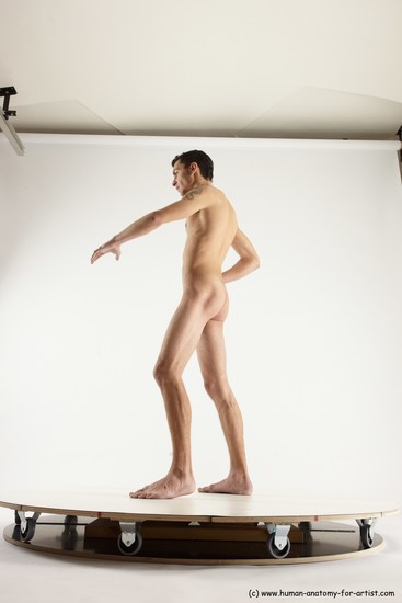 Nude Man White Standing poses - ALL Athletic Short Brown Standing poses - simple Multi angles poses Realistic