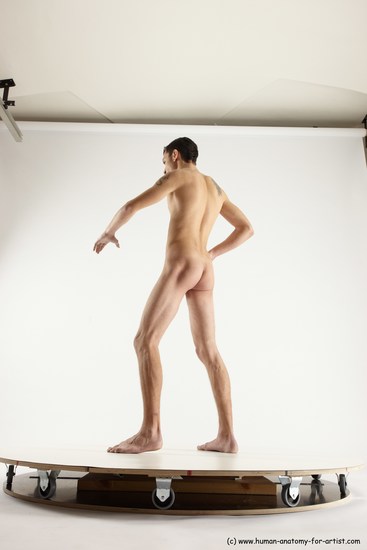 Nude Man White Standing poses - ALL Athletic Short Brown Standing poses - simple Multi angles poses Realistic