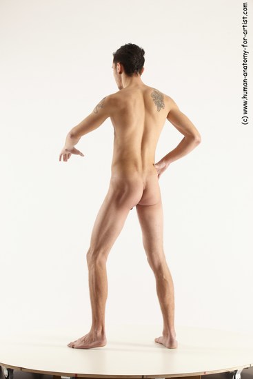 Nude Man White Standing poses - ALL Athletic Short Brown Standing poses - simple Multi angles poses Realistic