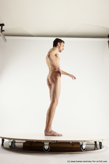 Nude Man White Standing poses - ALL Athletic Short Brown Standing poses - simple Multi angles poses Realistic