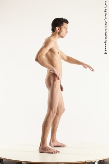 Nude Man White Standing poses - ALL Athletic Short Brown Standing poses - simple Multi angles poses Realistic