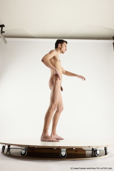 Nude Man White Standing poses - ALL Athletic Short Brown Standing poses - simple Multi angles poses Realistic