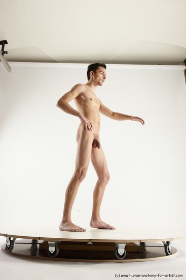 Nude Man White Standing poses - ALL Athletic Short Brown Standing poses - simple Multi angles poses Realistic